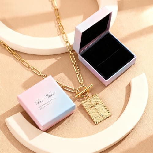 YBNGSMK Gold Cross Necklace for Women - 18K Gold Cross Necklace for Women, Daughter, Girlfriend, Family, Fashion Gifts - Thumbnail 3