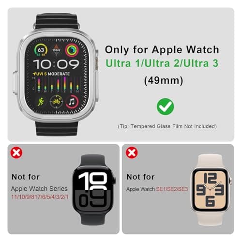 SDOCEBF Aluminum Alloy Case for Apple Watch Ultra 3/2/1 49mm, Apple Watch Ultra 2 Protective Metal Case, Shockproof Bumper with Back Cover, Silver - Thumbnail 6