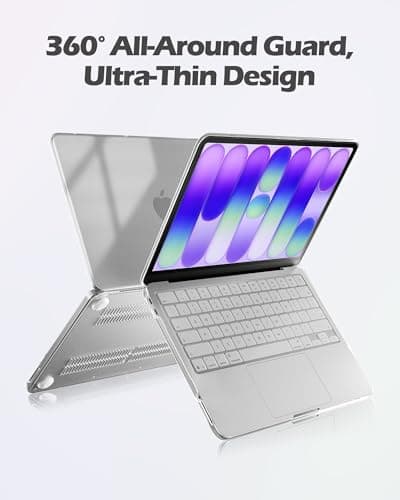 ProCase Clear Case for MacBook Neo 13 Inch 2026 Model A3404, Ultra-Thin Hard Shell Protective Laptop Cover with Keyboard Cover & 50 Coffee Stickers - Thumbnail 3