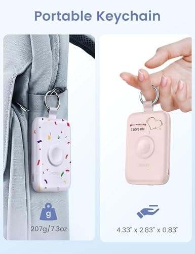 RORRY CharmGo Portable Charger, 10000mAh 20W Fast Charging Portable Charger Power Bank with Built in Cables, Travel Battery Pack for iPhone 17/16/15/14/13/12 and Apple Watch, Mom-Pink - Thumbnail 6