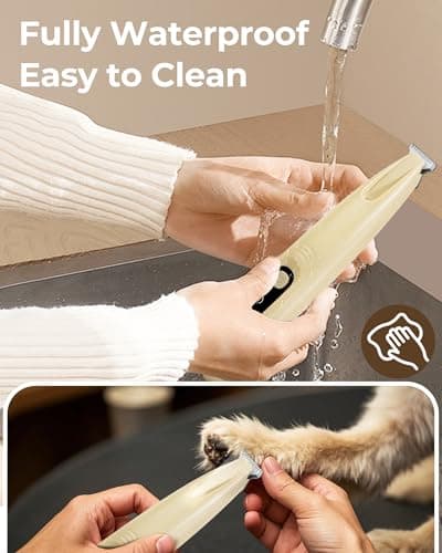 FURBONA Dog Paw Trimmer, 18mm Grooming Clippers with LED Light & USB-C - Thumbnail 4
