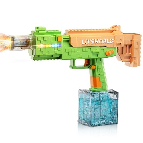 Electric Water Gun for Adults Kids, Automatic Squirt Gun Water Blaster Soaker with LED Flashing Lights, Perfect Summer Outdoor Pool Beach Party Toys for Boys Girls (Green)