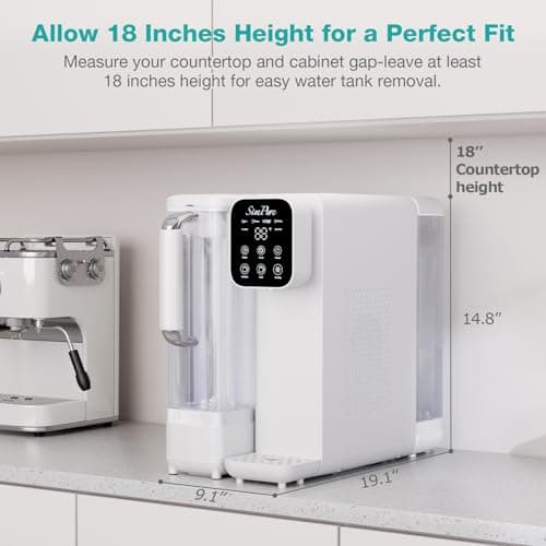SimPure Y11C-A UV Reverse Osmosis Water Filter Countertop with Cold Water & Alkaline Mineralization, 6-Stage RO Filtration System, 43-59°F Adjustable, Detachable Pitcher, No Installation - Thumbnail 4