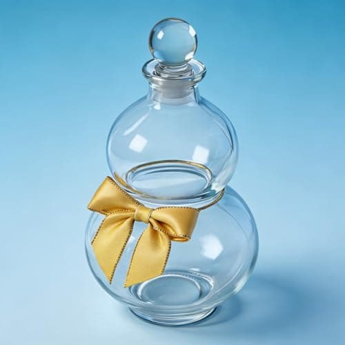 EsyHocm Glass Gourd Water Bottle, Japanese-Style Glass Bottle Ornament, Artistic Wine Container Gourd Bottle, Unique Bottle for Wine Decoration, 18oz Capacity Glass Material - Thumbnail 6