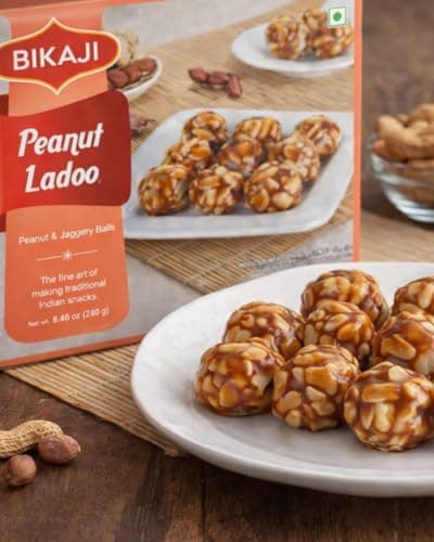 Bikaji Peanut Ladoo (Moongfali Laddoo) | 8.46 oz (240g) | Traditional Indian Sweets Mithai | Jaggery & Roasted Groundnut Energy Snack | Healthy Indian Snack | Festive Sweet - Thumbnail 6
