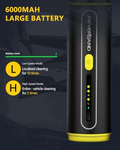 NEVERLAND Car Vacuum - 20000Pa Powerful Suction Mini Vacuum Cleaner Blowing & Inflating 4-in-1 Portable Vacuum Cordless for Car, Office Desk, Keyboards - Thumbnail 3