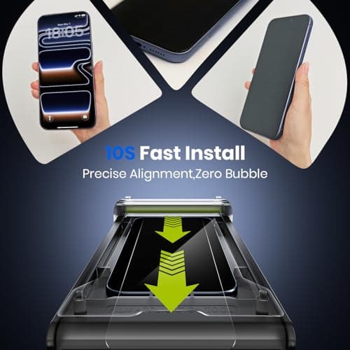 WSKEN Privacy Screen Protector for iPhone 17 Pro - Full Coverage Tempered Glass, 24° Anti Spy Private Screen, Auto Alignment Installation Tool, Full Edge Case Friendly Protector - Thumbnail 6