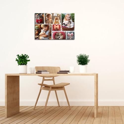 ZHIYYHAO 7 Photo Collage Custom Canvas Wall Art Framed Customize Picture Canvas Prints with Your Photos Wall Art Living Room Bedroom Study room Home Decor for Kids Family Lover Wedding (CF-10, 36.00L" X24.00W'' ) - Thumbnail 4