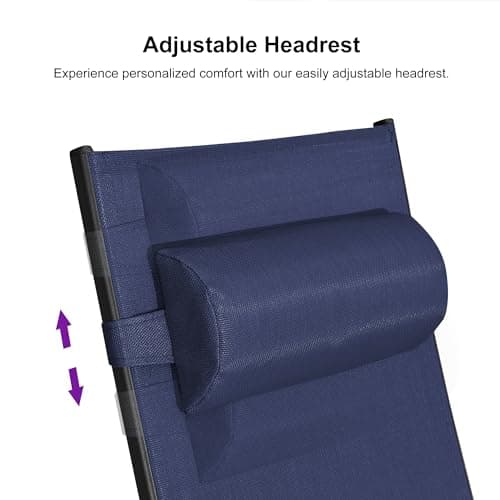 PURPLE LEAF Patio Chaise Lounge Chair Set with 2 Side Table Outdoor Pool Adjustable Recliner Chairs for Outside Beach Poolside Sunbathing Tanning Lounger - Thumbnail 4