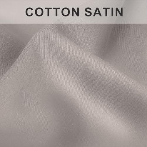 Lirex Queen Pillow Cases Set of 2, 100% Cotton Sateen, Breathable, Cooling, Soft for Quality Sleep, Pillow Covers with Envelope Closure, 20" x 30", Grey - Thumbnail 3