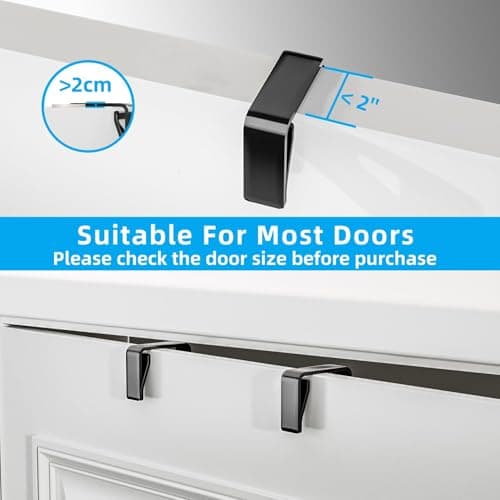 Over The Door Organizer Storage with 4 Metal Large Capacity Baskets,Door Organizer Hanging with Adjustable Hooks,Behind Door Storage Organizer for Bedroom Bathroom Kitchen Office Pantry Closet - Thumbnail 4