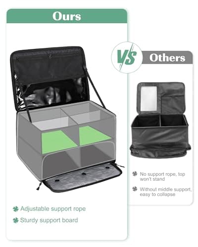 BAIXIXIG Golf Trunk Organizer, 2-Layer Storage with Shoe Pocket, Storage for Golf Accessories, Gifts for Golfers,Green - Thumbnail 6