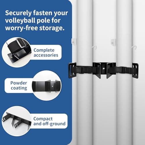 Sigrupery Volleyball Holder Wall Mount, Vertical Pole Holder for Volleyball Poles, Space-Saving Volleyball Accessories for Volleyball Room Decor - Thumbnail 3