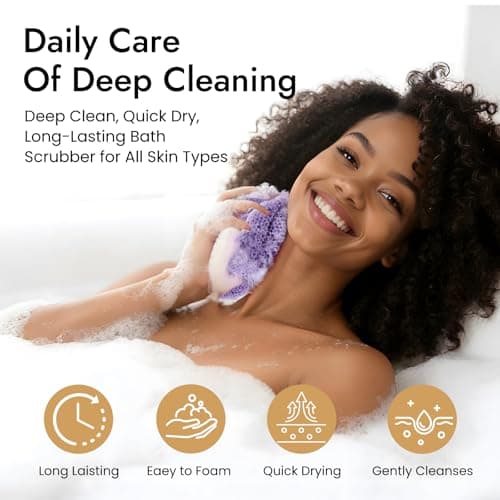 African Net Sponge 5-piece exfoliating Scrub is Suitable for All Skin Types,Bath Sponge for the face and Body, Durable and Gently Exfoliation - Thumbnail 5