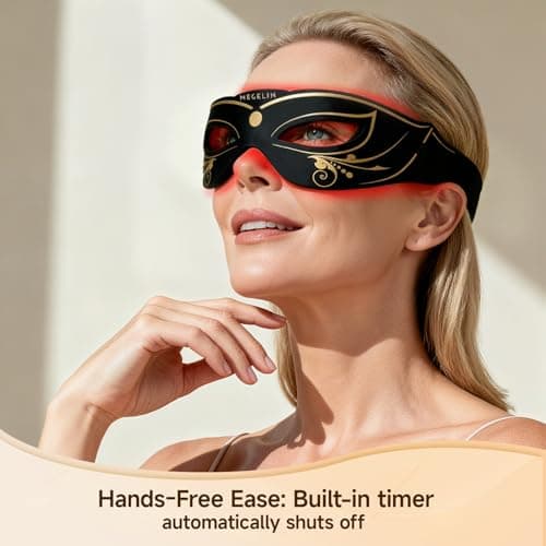 Megelin 3 Modes Red Light Therapy for Eyes, Under-Eye Red Light Therapy Glasses,Treatment of Periorbital Wrinkles and Rhytides,Relieving Eye Fatigue - Thumbnail 6