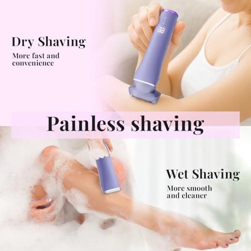 Krofaue Electric Razors for Women, Gentle Painless Electric Razor for Silk Skin, IPX6 Waterproof Electric Shaver Trimmer & Body Shaver, Easy to Use & Clean, Dry & Wet for Arms, Legs - Thumbnail 6