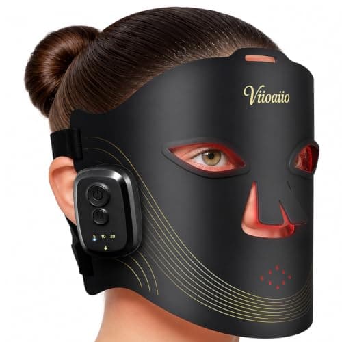 Red Light Therapy for Face,Cordless Red Light Therapy Mask with 4 Modes,850NM Infrared,336 LED Chipset, LED Face Mask Light Therapy at Home(Black) - Image 1