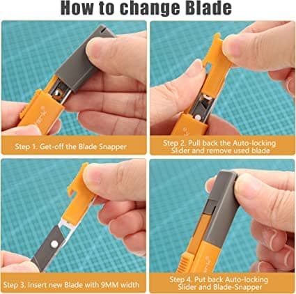 Mulwark 16PC Box Cutter Retractable Utility Knife Set - Heavy Duty Craft Knife with 10PC Sharp Snap-off 9MM 30 Degree Blades, 5PC 60 Degree Blade for Precision Cutting - Thumbnail 5