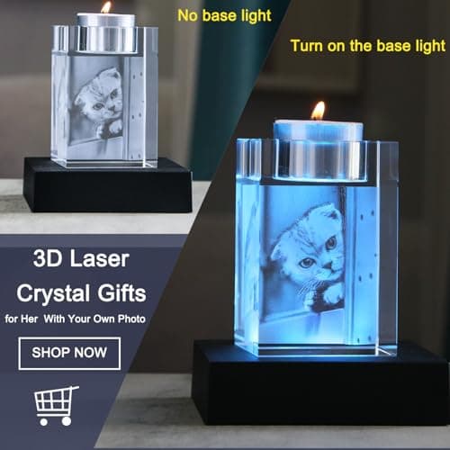 Personalized Pet Memorial Gifts for Loss of Dog,3D Crystal Photo,Dog Memorial Gifts,Personalized Photo Gift,Customized 3D Engraved Crystal Keepsake - Thumbnail 2