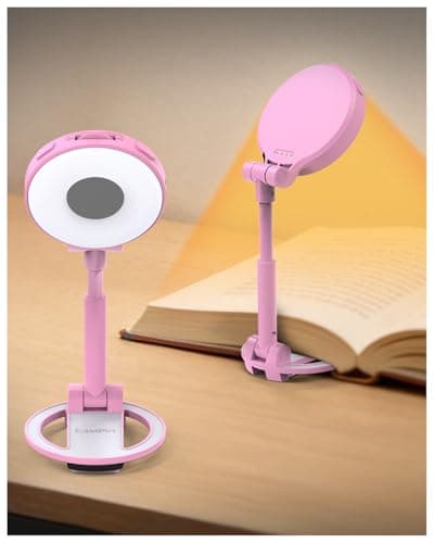 EastPin 18 LED Rechargeable Reading Light: Portable Clip on Book Light for Kids Teen Girls | Eye Caring 3 Colors Stepless Dimming | Timer Memory Reading Lamp - Cute Gifts for Women Book Lovers (Pink) - Image 1