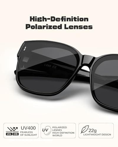 LOHO Polarized Sunglasses Over Glasses Women, Glasses Wearers Fit Over Glasses Sunglasses For Women & Men, TR90 Oversized Square Shades with UV400 for Driving, Fishing & Outdoor Activities - Thumbnail 3