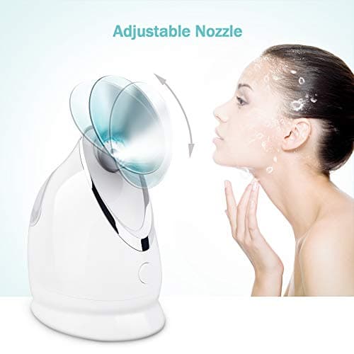 Facial Steamer EZBASICS Ionic Face Steamer for Home Facial, Warm Mist Humidifier Atomizer for Face Sauna Spa Sinuses Moisturizing, Unclogs Pores, Bonus Stainless Steel Skin Kit Blue - Thumbnail 4