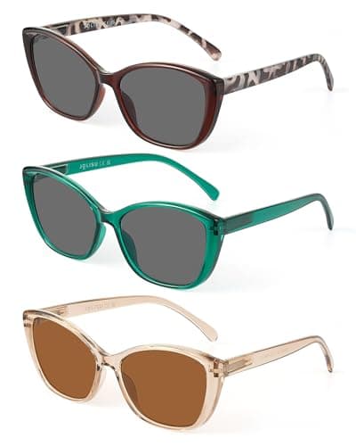 JOLISU 3 Pack Reading Sunglasses for Women, Sun Readers Glasses Spring Hinge Outdoor Sunglasses With UV400 Protection (2.00)