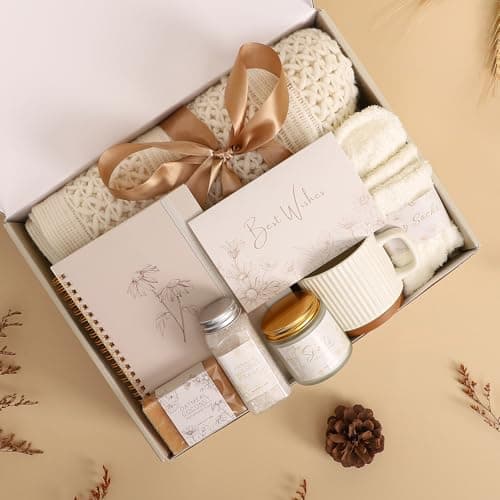 Cozy Self Care Gifts for Women, Spa Care Package Relaxation Thinking of You Gifts for Women, Unique Birthday Get Well Gift Baskets for Her Mom Best Friends Girls - Thumbnail 3
