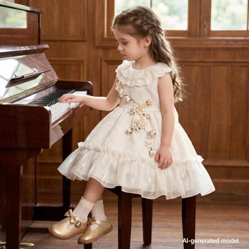 STQ Toddler Girls Dress Shoes Wide Toe Box Mary Jane Flats Ballet Wedding School Uniform Flower Ballerina Baby First Walking 6-12 12-18 Months Babies Casual with Zero Drop Gold Toddler Size 5 - Thumbnail 3