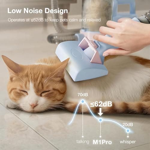 PETGUGU Dog Grooming Vacuum, Pet Grooming Vacuum with Clipper Nail Grinder, 2.5L Dust Cup Dog deshedding Brush with 7 in 1 Dog Grooming Kit,3 Settings Adjustable Speed and Temperature Control Blower - Thumbnail 2