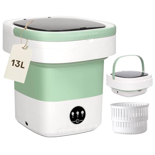 Portable Washing Machine, Upgrade 13L Mini Clothes Washer with 3 Modes, Foldable Small Laundry Machine for Travel, Camping, RV - Perfect for Underwear, Baby Clothes, Socks - Image 1