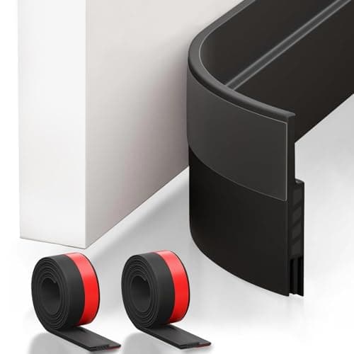 Suptikes 2 Pack Door Draft Stopper，Door Sweep for Exterior & Interior Doors,Door Bottom Seal Dust and Noise Insulation Weather Stripping Draft Guard Insulator, 2" W x 39" L, Black - Image 1
