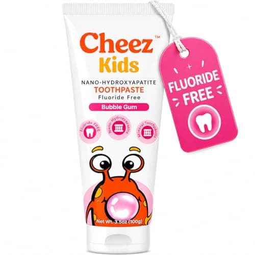 Cheez Oral Care Kids Nano Hydroxyapatite Toothpaste with Xylitol, Fluoride Free Safe to Swallow Mineral Toothpaste, Gentle Enamel Care, Bubble Gum Flavor - Image 1