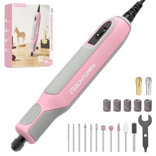 SCHTUMPA Rotary Tool Kit, Corded Rotary Tool, 4 Variable Speed, 10000-22000RPM, Lightweight, for Sanding, Engraving, Polishing, Grinding, Drilling, Carving, and Jewelry Making
