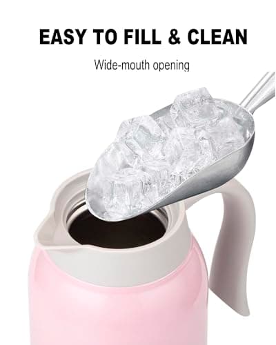 GiNT 51 Oz Stainless Steel Thermal Coffee Carafe, Double Walled Vacuum Insulated Flask, 12 Hour Heat Retention, 1.5 Liter Tea, Water, and Coffee Dispenser (Upgraded version Pink) - Thumbnail 4