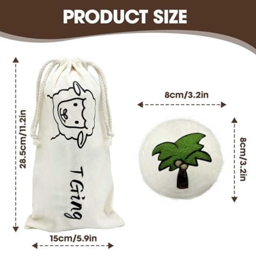 Tging Reusable Wool Dryer Balls, 3.2-inch Handmade Felted Wool Balls (3-Pack), Softens Clothes, Naturally Reduces Drying Time and Static Electricity - Thumbnail 5