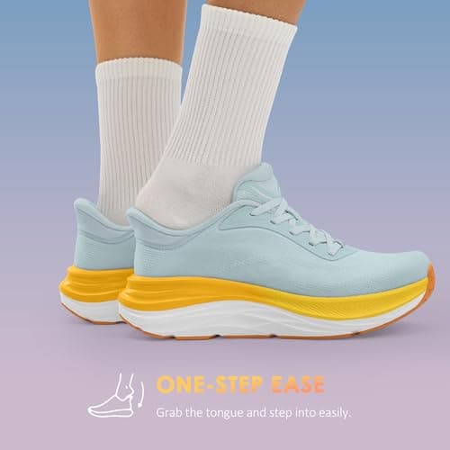 Vilanva Women's Walking Shoes Cushion Comfortable Running Tennis Shoes Non-Slip Workout Gym Athletic Breathable Fashion Sneakers (Light Blue 10.0) - Thumbnail 4
