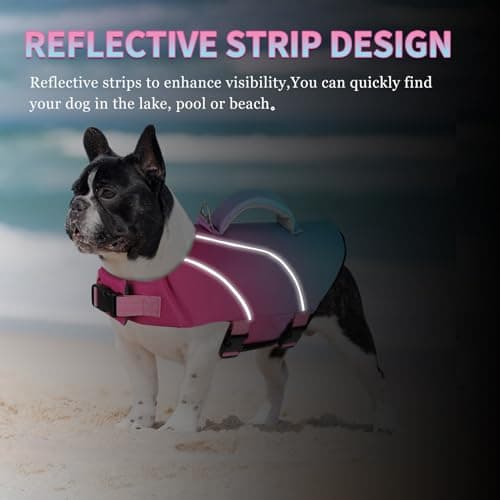 Doglay Dog Life Jacket for Boating & Swimming, High Buoyancy Reflective Dog Life Vests with Rescue Handle and D-Ring, Ripstop Adjustable Floating Vest for Small Medium Large Dogs - Thumbnail 5