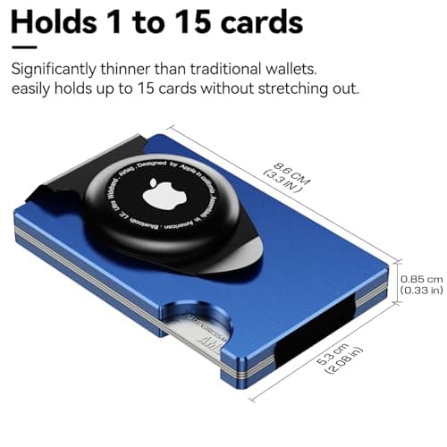 Apple Airtag Wallet Men Slim : Metal Air Tag Wallets Wallet with 2 Money Clip Replaceable Gift Boxed Set for Male Husband at Anniversay Brithday - Thumbnail 3