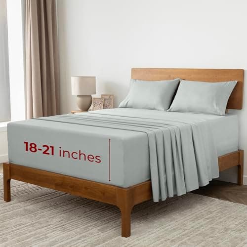 Mellanni Extra Deep Full Sheets - 4 PC Iconic Collection Bedding - Hotel Luxury, Ultra Soft, Cooling Bed Sheets - Wrinkle, Fade, Stain Resistant (Full, Spa Mint) - Image 1