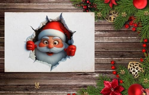Carastora Funky Christmas Santa Holiday Doormat, Anti-Fatigue mat, Durable, Non-Slip Design, Suitable for Indoor and Outdoor use, Home Decor, Housewarming Gift, Size: 20 x 31 inches - Thumbnail 2