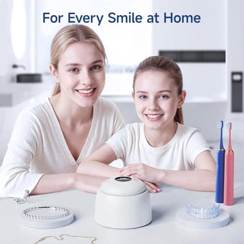 HouseSapp Ultrasonic Retainer Cleaner Machine - 45kHz Dental Clean Pod with 6 Cleaning Lights for Denture, Toothbrush Head, Aligner, Night/Mouth Guard, Jewelry, Ultra Sonic Cleaner with Lifting Tray - Thumbnail 6