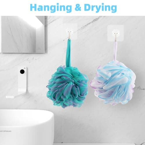 Chuya Bath Sponges Loofahs 70 Grams Large Size,4 Pack Shower Sponge Exfoliating Cleaning Bath Loofa Body Scrubber Balls for Women Men Children Washing - Thumbnail 6