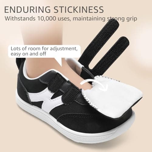 STQ KIDS Toddler Wide Toe Box Shoes:Boys Barefoot Shoes Kids Walking Sneakers Boy Sneakers Indoor Zero Drop Shoes Toddler First Walking Comfortable Black White Toddler 9 - Thumbnail 6