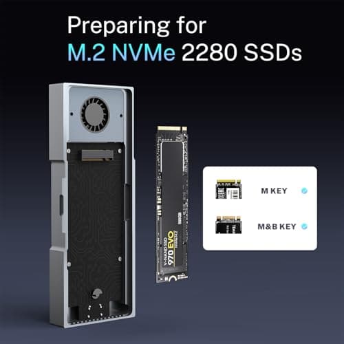 isheep 40Gbps M.2 NVMe SSD Enclosure, M.2 Enclosure Compatible with Thunderbolt 4/3,USB4/USB3.2/3.1/3.0/2.0, TBU 405 Pro for M1 M2 Pro/Max Support 2280/2260/2242/2230 - Thumbnail 3