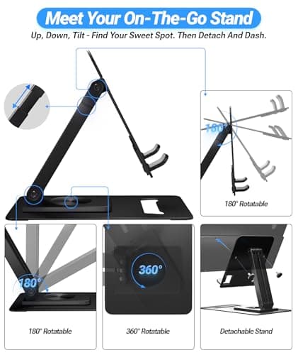 Ingnok Portable Monitor, Ultra Slim 15.6 Inch FHD IPS Laptop Screen Extender with Adjustable Stand, USB C Compatible, Ideal for Travel and Office - Thumbnail 5
