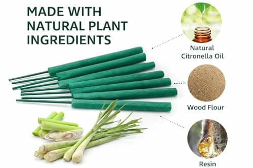 FIRIK Large Citronella Incense Sticks Outdoor, Thick Citronella Incense, Natural Lemongrass Incense Sticks for Home Pool Side Garden, Patio, Camping Trips, Porches, Courtyards, Farm, Backyard, 12 PCS - Thumbnail 3