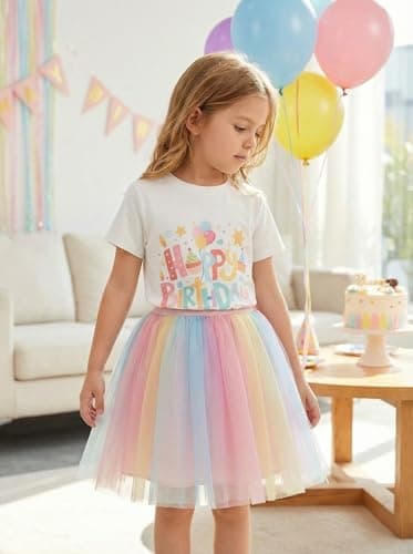 Birthday Girl Shirt for Girls Cute Graphic Tee Short Sleeve Casual Top for Kids Age 5-14 Birthday Party Outfit - Thumbnail 4