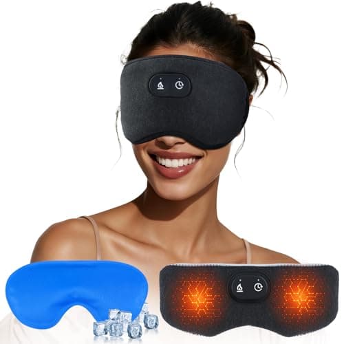 Detachable Heated Eye Mask, Cordless Eye Mask for Dry Eyes & Puffiness, Algae Fiber Ultra-Soft Nose Bridge Light-Block for Deeper Sleep – Graphene Layer Warm Compress & Cold Pack,Travel Essentials - Image 1