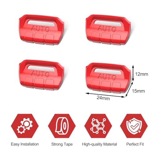 DIAMOOKY 4PCS Upgraded Window Switch Button Cover Compatible with Jeep Wrangler JL JLU 2018-2026 and Gladiator JT 2020 2021 2022 2023 2024 2025 2026 Wrangler 4xe Interior Accessories(Bright Red) - Thumbnail 6